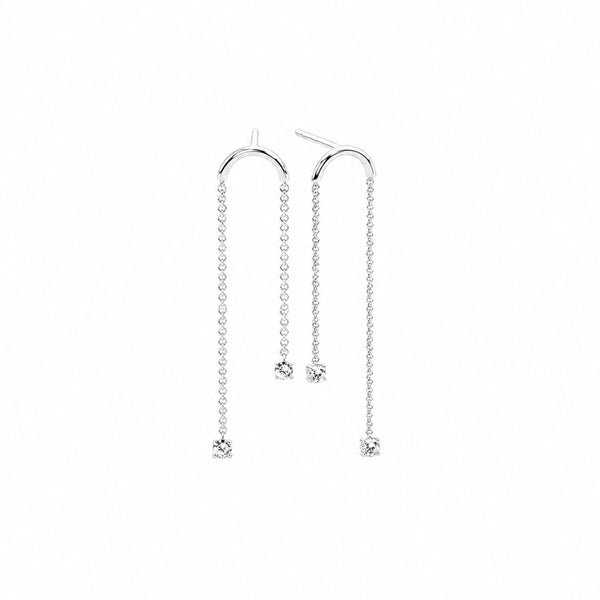 Round Cut Moissanite Unique Drop Dangle Earrings For Women