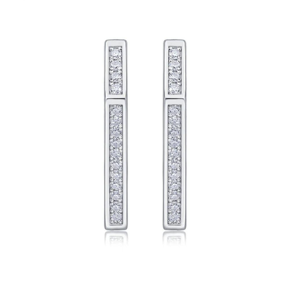 Moissanite Round Cut Unique Hoop Earrings