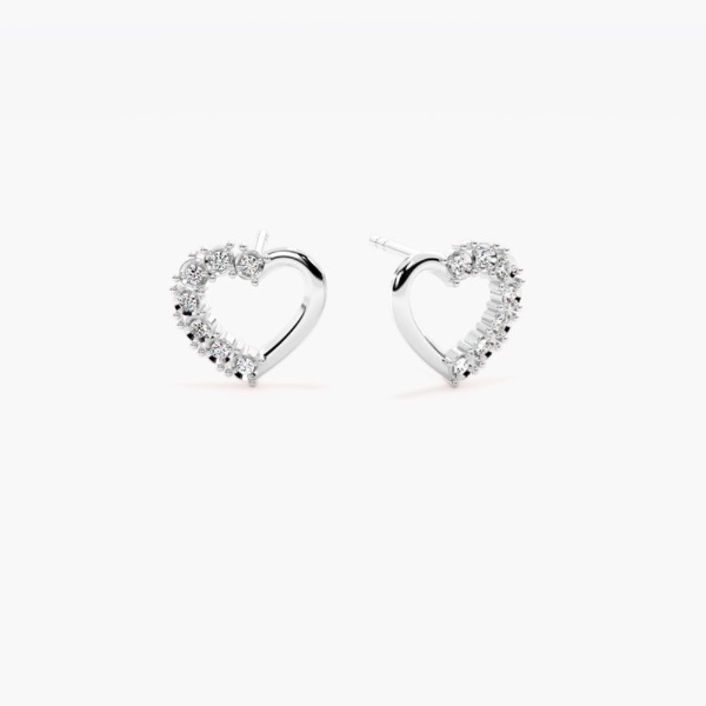 Colorless Moissanite Round Cut Stud Earring For Women