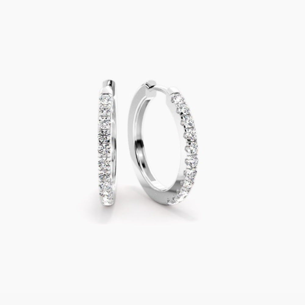 Classic Round Cut Moissanite Pave Set Inside Out Hoop Earrings