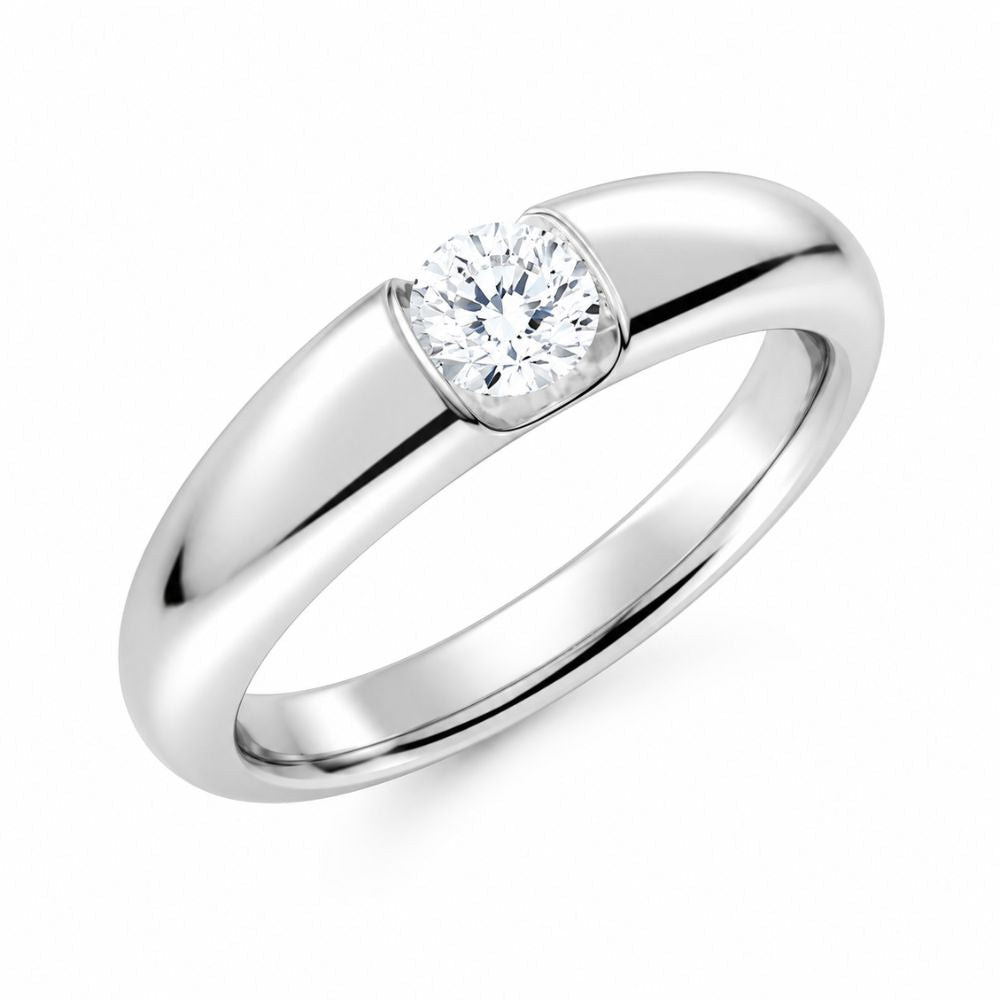 Round Cut Lab Grown Diamond Solitaire Ring For Men