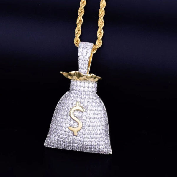 Round Cut Lab Grown Diamond Iced Out Hip Hop Pendant