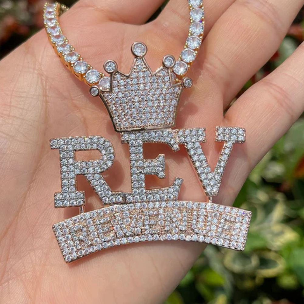 Round Cut Lab Grown Diamond Iced Out Hip Hop Pendant