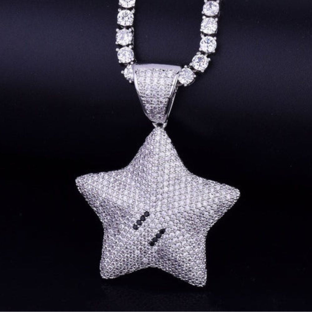 Men's Wear Round Cut Lab Grown Diamond Star Pendant