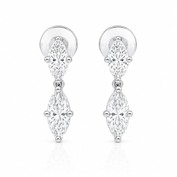 Marquise Cut Colorless Moissanite Women's Drop Earrings