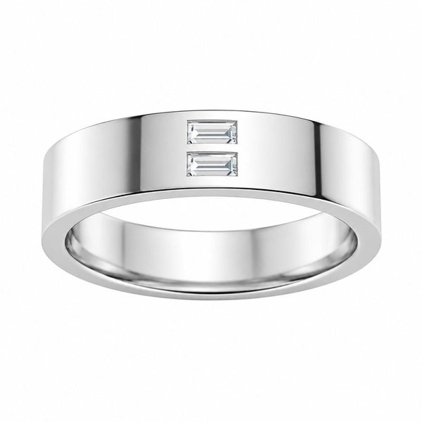 Baguette Cut Lab Grown Diamond  Flush Set Wedding Band