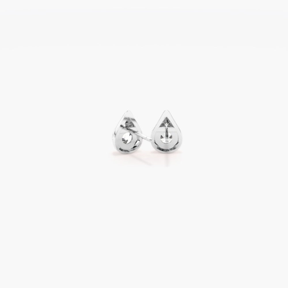 Moissanite  Round Cut Solitaire Women Stud Earring