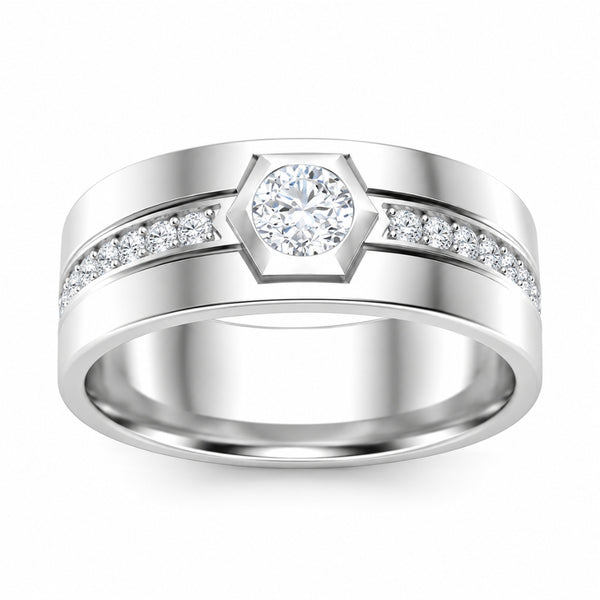 Lab Grown Diamond Round Cut Bezel Set Promise Band