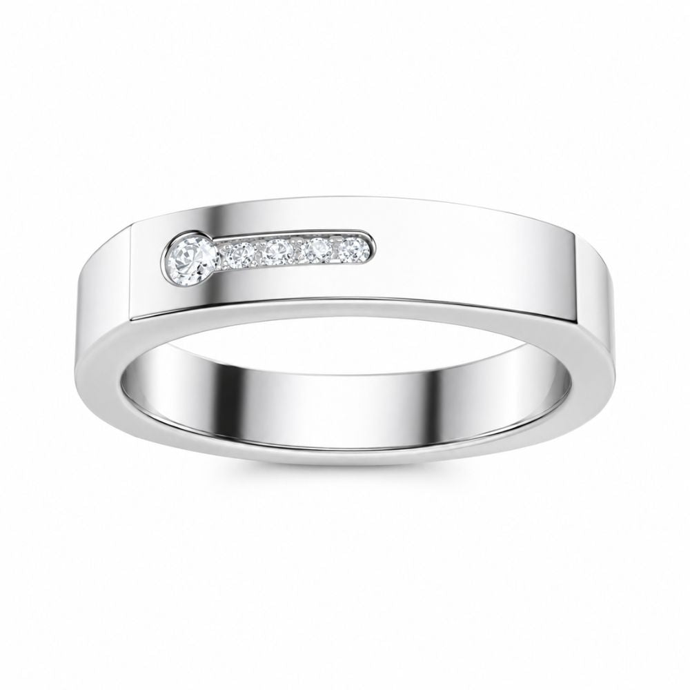 Round Cut Lab Grown Diamond Pave Set Wedding Band