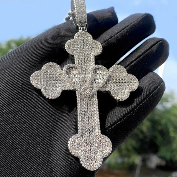 Moissanite Diamond Iced Out Cross Pendant