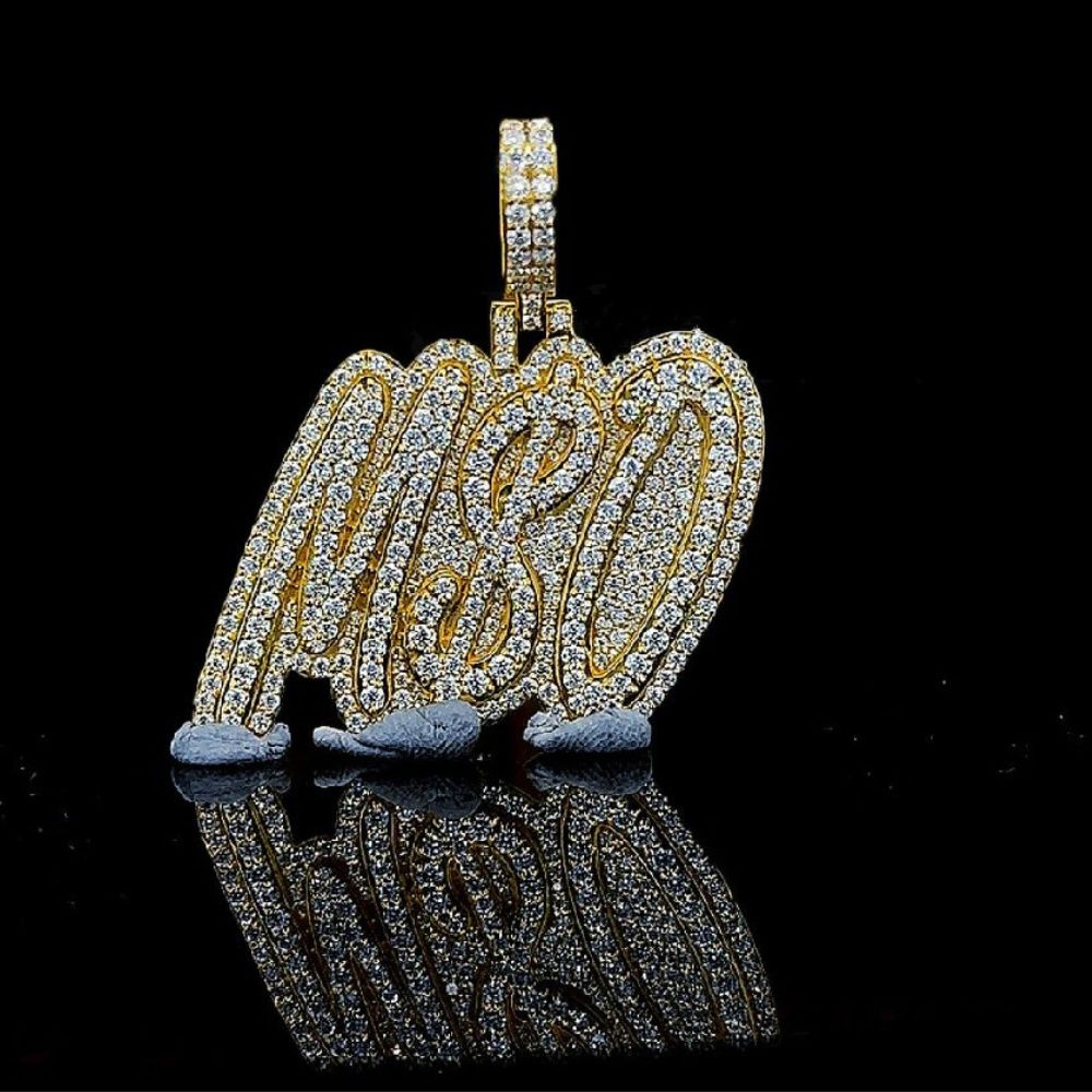 Iced Out Moissanite Bling Hip Hop Pendant For Men's