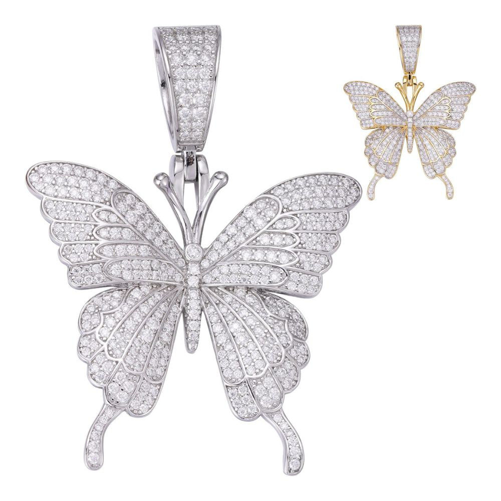 Iced Out Moissanite Diamond Butterfly Hip Hop Pendant