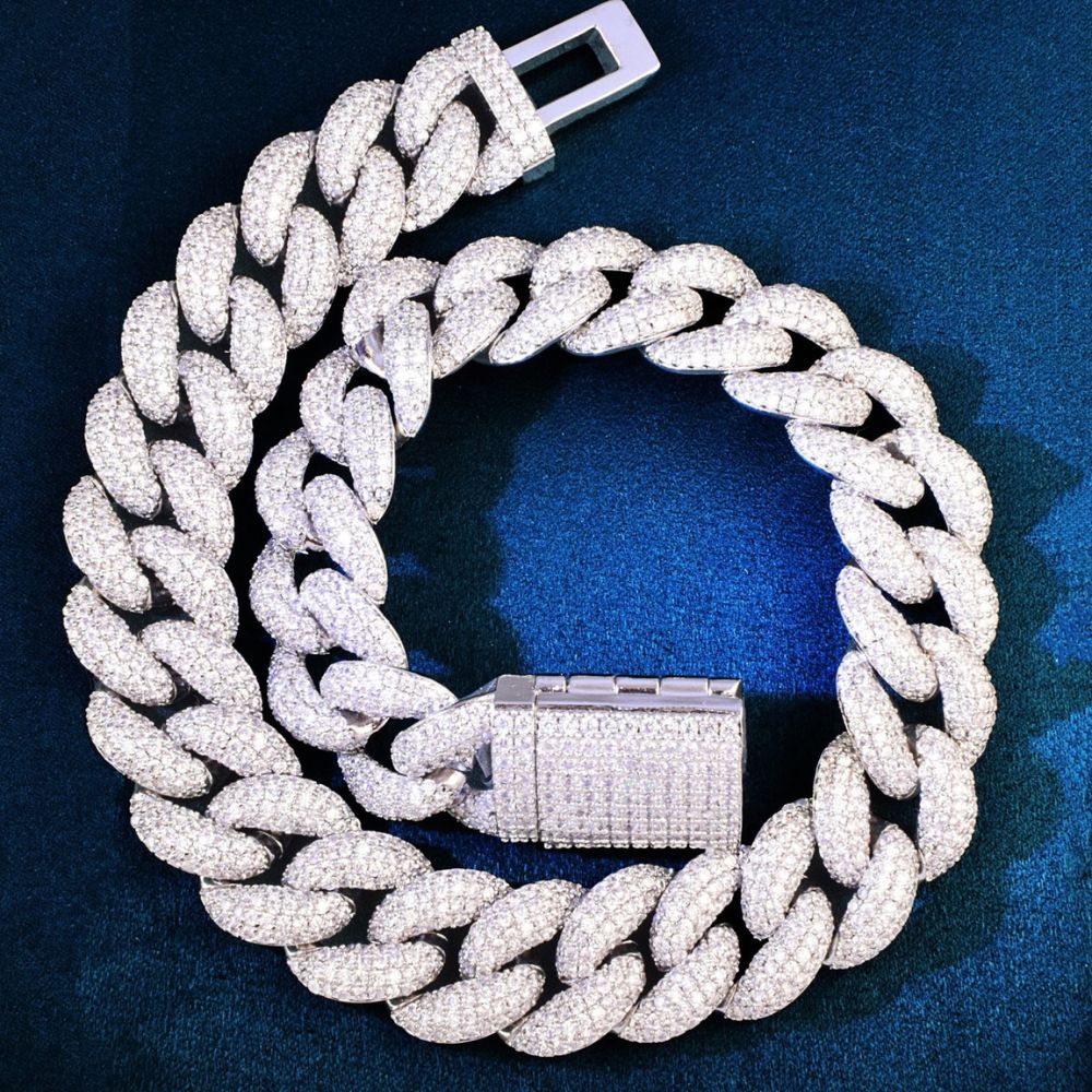 Lab Grown Diamond Round Cut Flooded Iced Out Chain