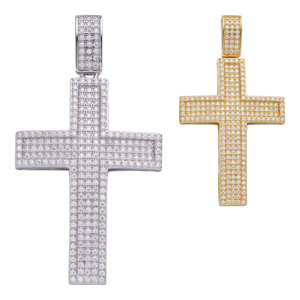 Rapper Style Moissanite Diamond Iced Out Cross Hip Hop Pendant