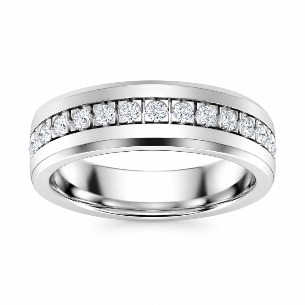 Lab Grown Diamond Round Cut Pave Set Wedding Band For Men