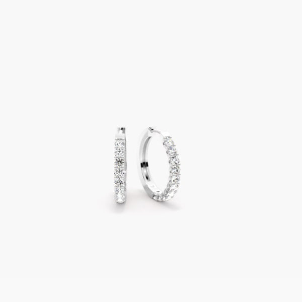 VVS1 Round Cut Moissanite Hoop Earring