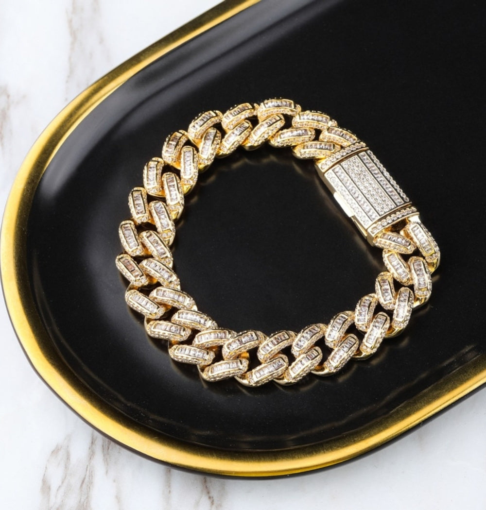 Iced Out Colorless Moissanite Miami Iced Hip Hop Bracelet