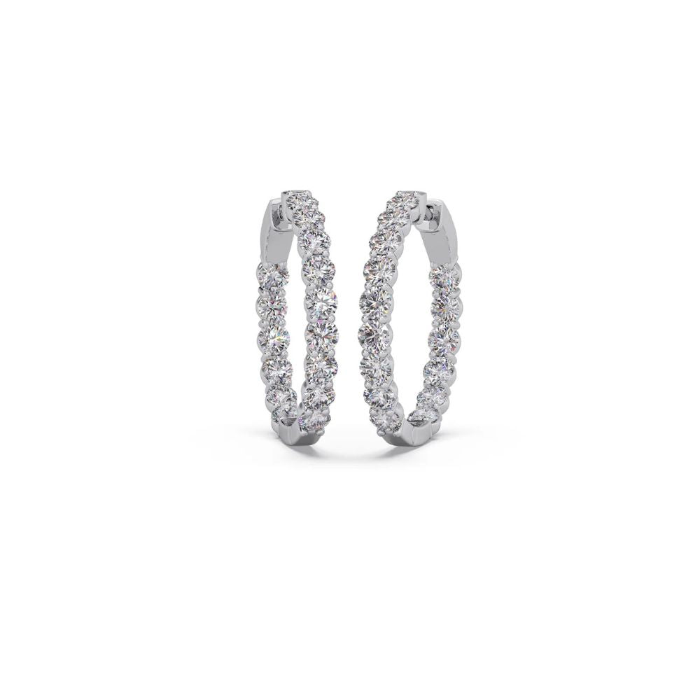 VVS1 Moissanite Round Cut Hoop Earrings For Birthday Gift