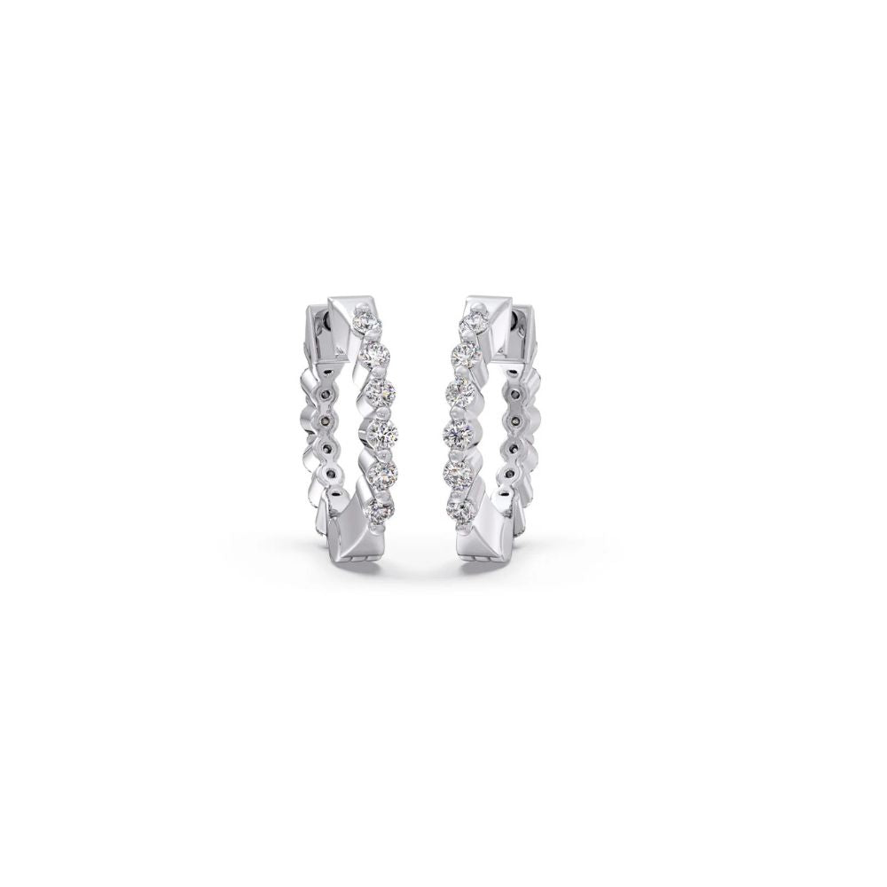 Moissanite Round Cut Classic Hoop Earrings For Women