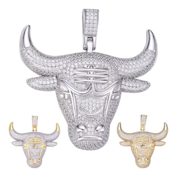 Bull Head Iced Out Moissanite Diamond Hip Hop Pendant