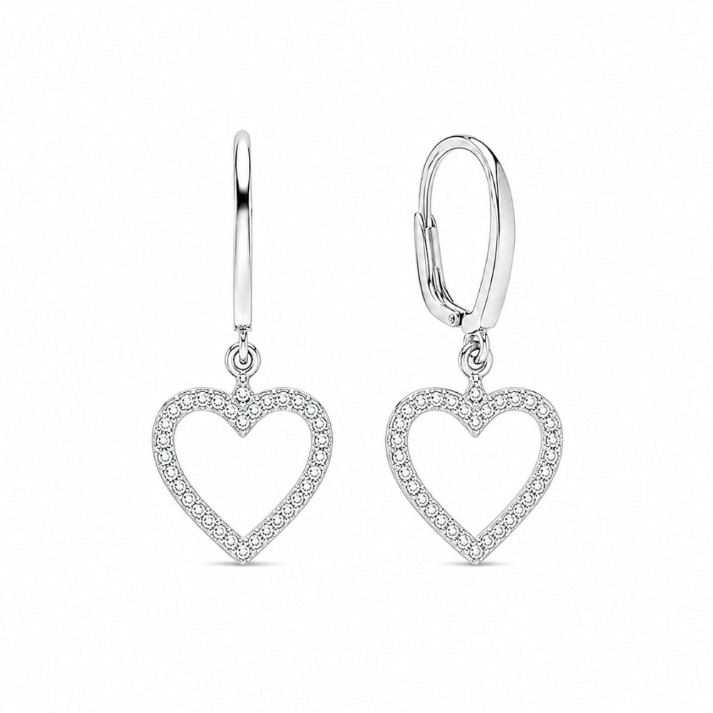 Moissanite Round Cut Heart Style Earrings For Birthday Gift