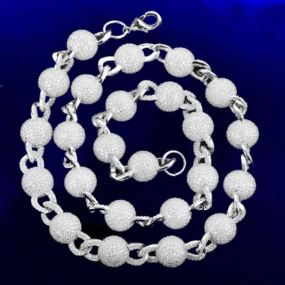 Round Cut Lab Grown Diamond Ball Chain For Men