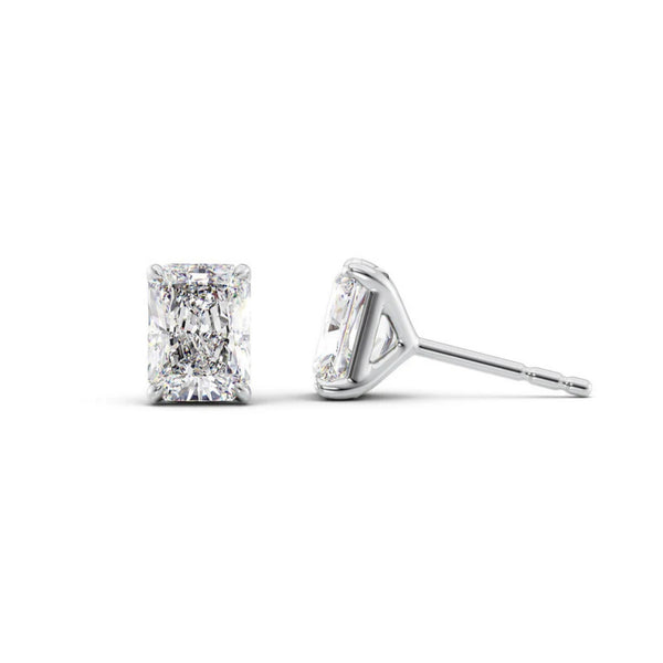 Moissanite Radiant Cut Solitaire Stud Earring