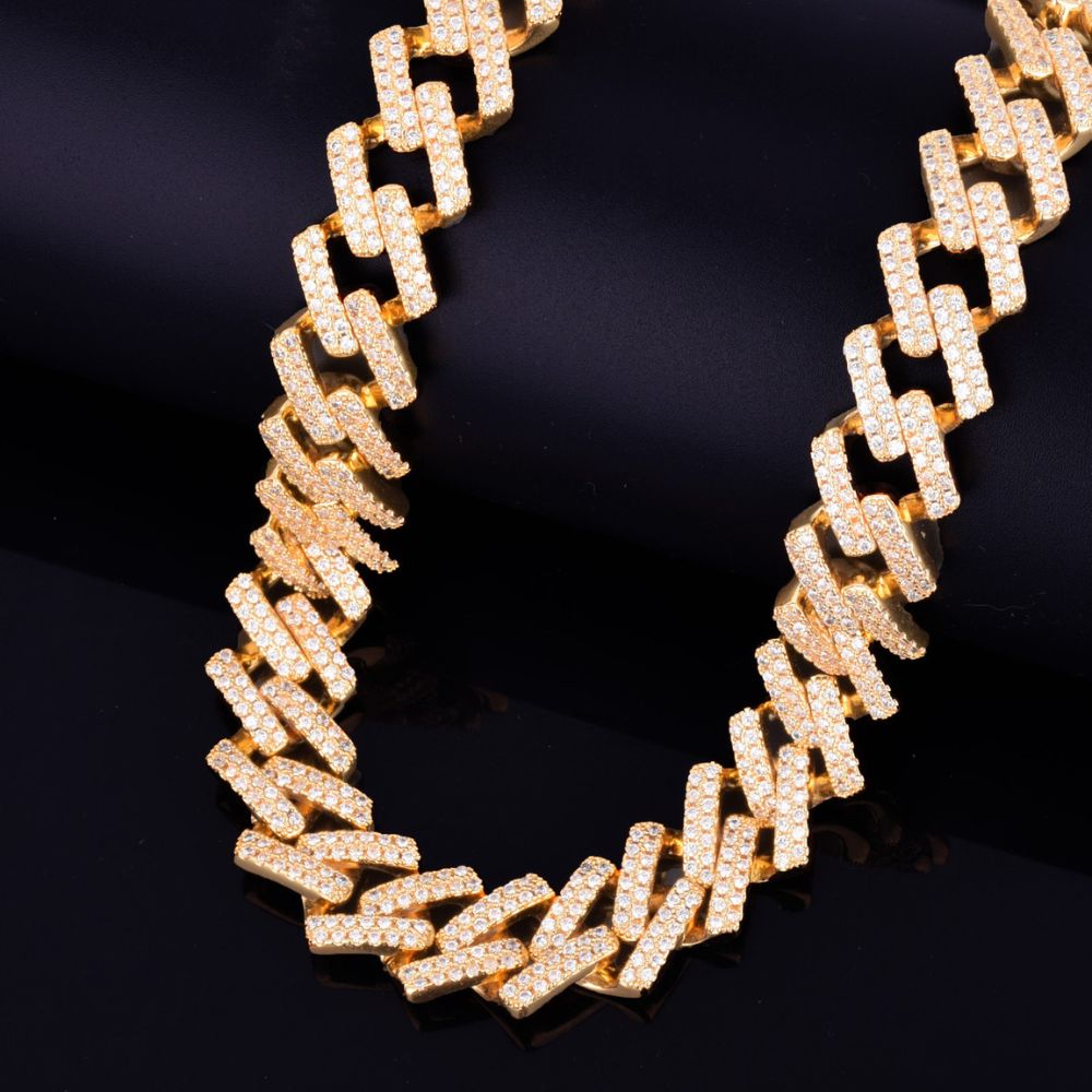 Round Cut Lab Grown Diamond Miami Link Chain For Men
