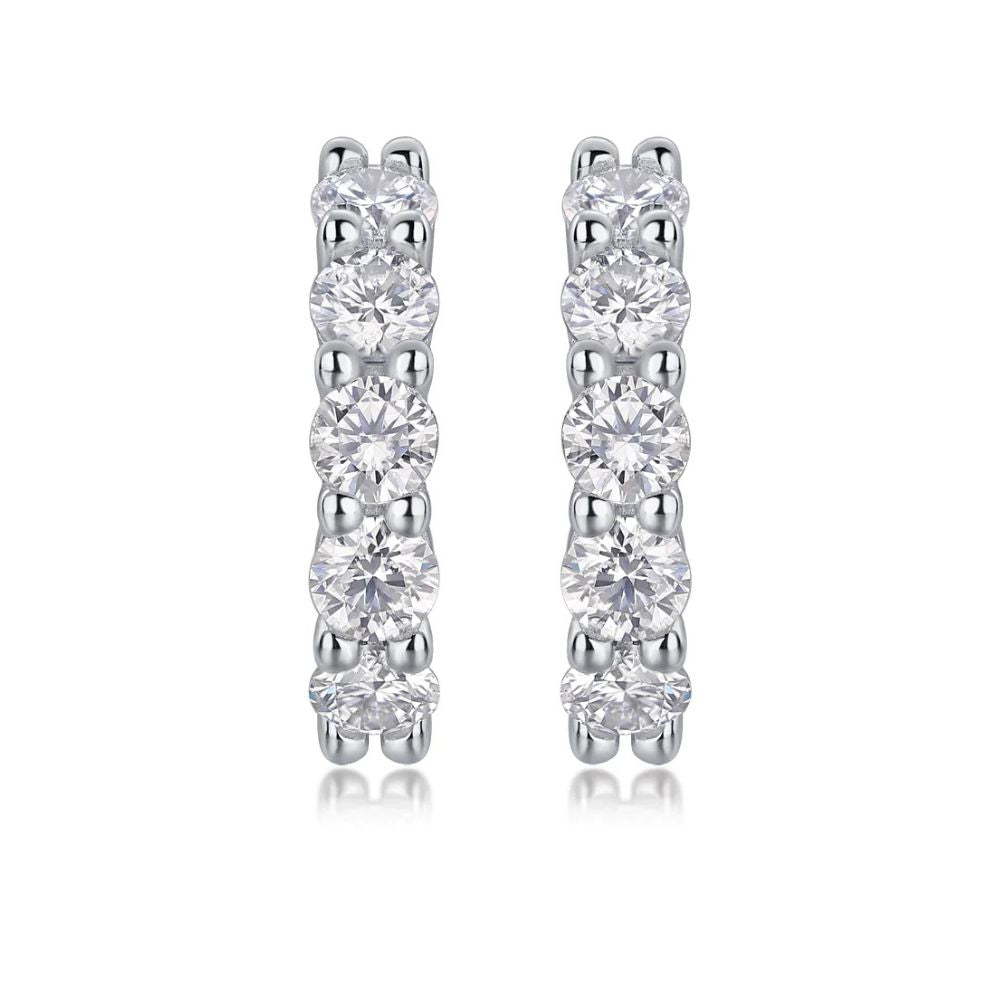 Round Cut Moissanite Classic Hoop Earrings For Women's
