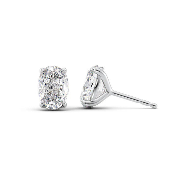 VVS1 Moissanite Oval Cut Stud Earring