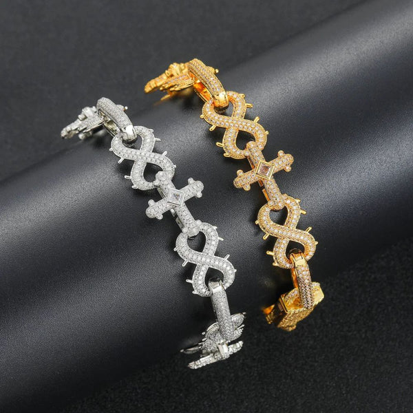 Iced Out Moissanite Infinity Cross Link Hip Hop Chain For Men