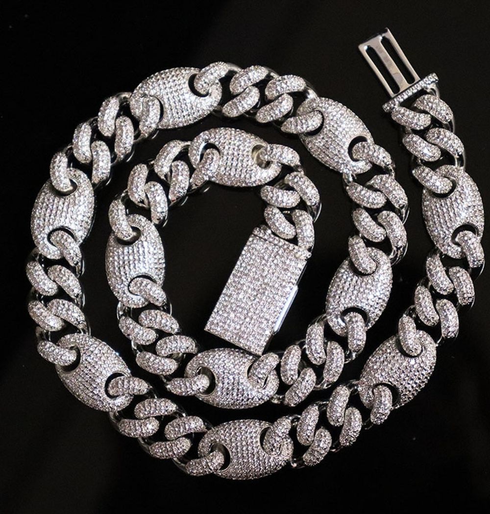 Lab Grown Diamond Round Cut Iced Out Men's Chain