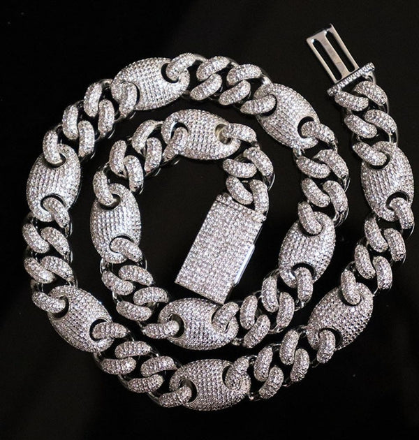 Lab Grown Diamond Round Cut Iced Out Men's Chain