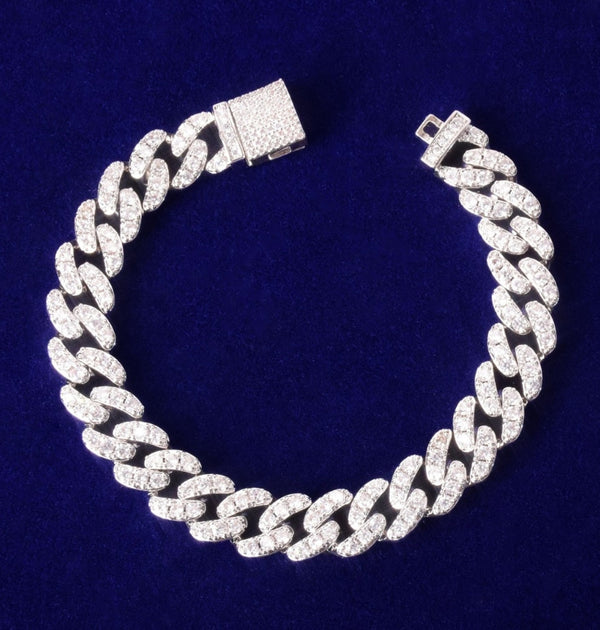 Iced Out Moissanite Miami Cuban Link Men's Hip Hop Bracelet