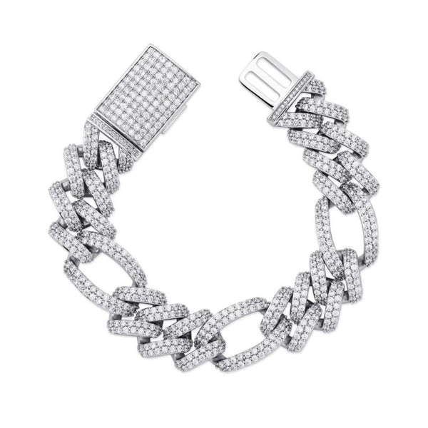 Moissanite Figaro Link Bracelet Iced Out Hip Hop Bracelet