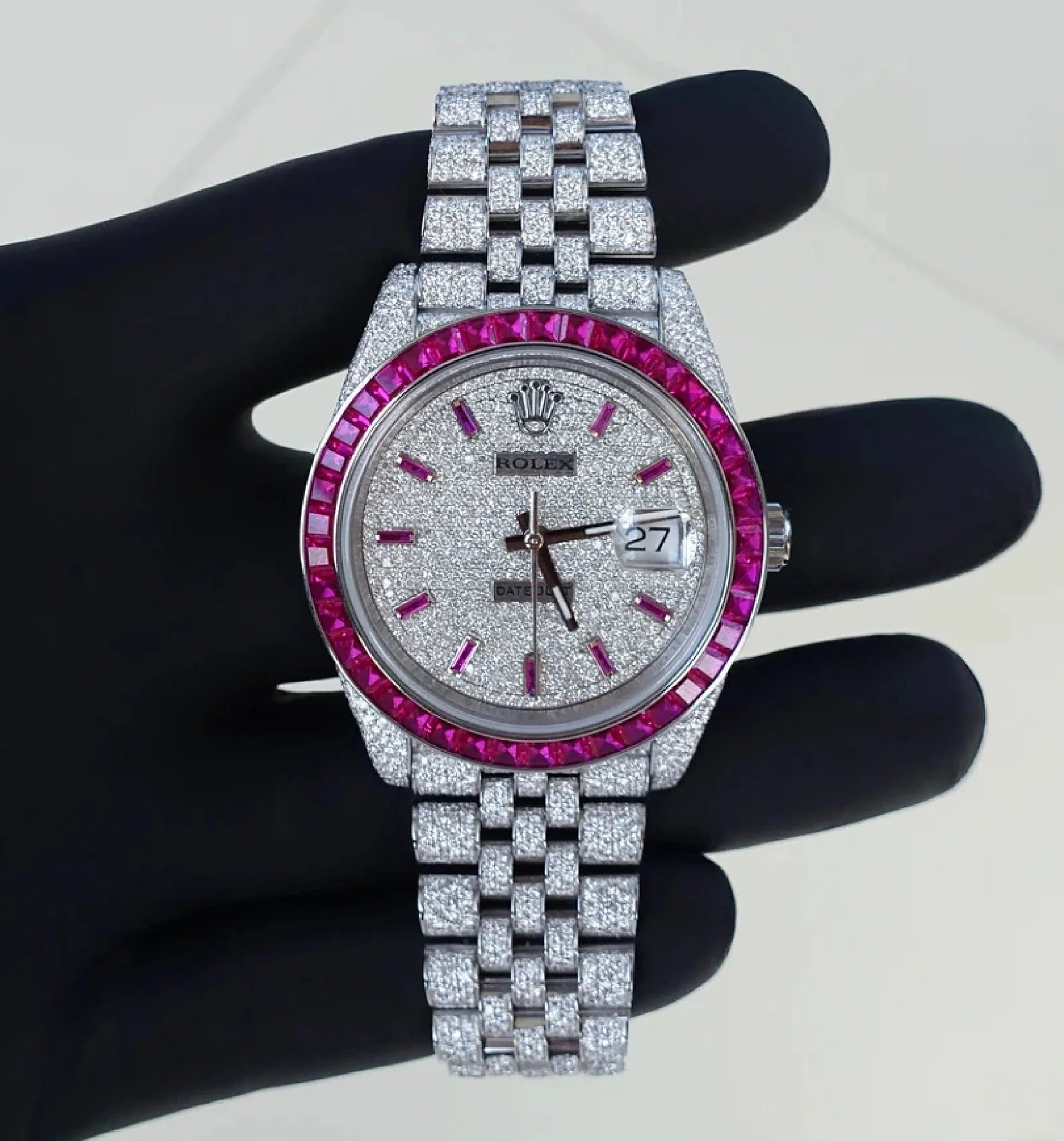 Rolex Datejust Pink Diamond Iced Out Watch Gift for Her/Him Womens Watch