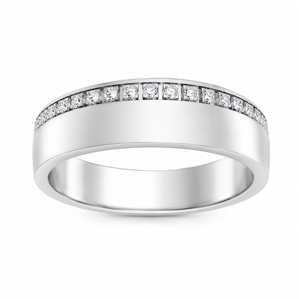 Round Cut Pave Set Lab Grown Diamond Promise Band