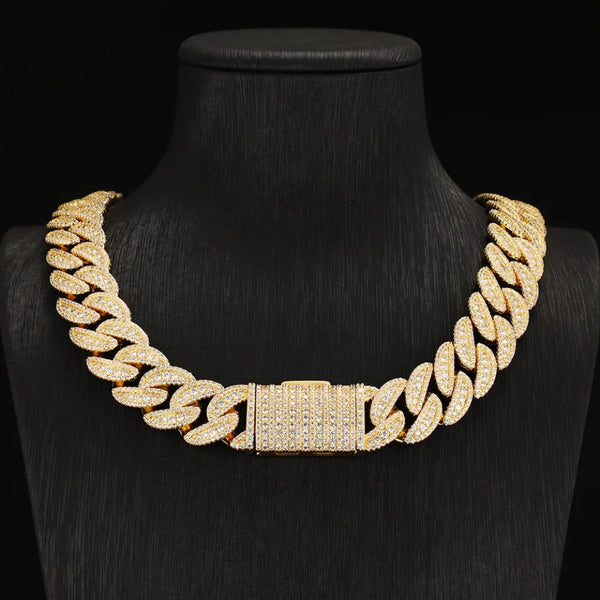 Lab Grown Diamond Round & Baguette Cut Iced Out Chain For Men