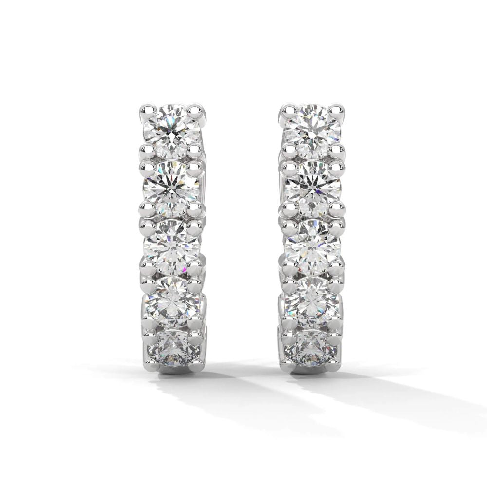 Colorless Moissanite Round Cut Hoop Earrings For Women's