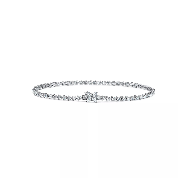 Round Cut & Marquise Cut Moissanite Tennis Bracelet