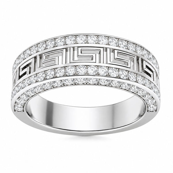 Round Cut Pave Set Lab Grown Diamond Wedding Band For Him
