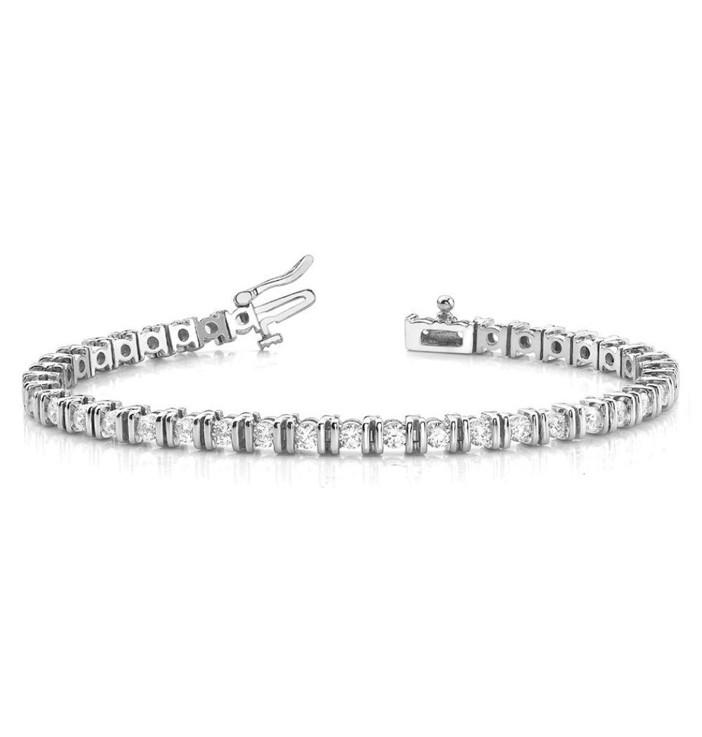 Round Cut Moissanite Bar Set Women's Tennis Bracelet