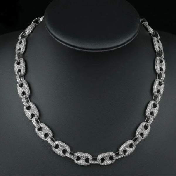 Fully Iced Out Moissanite Pig Nose Hip Hop Chain
