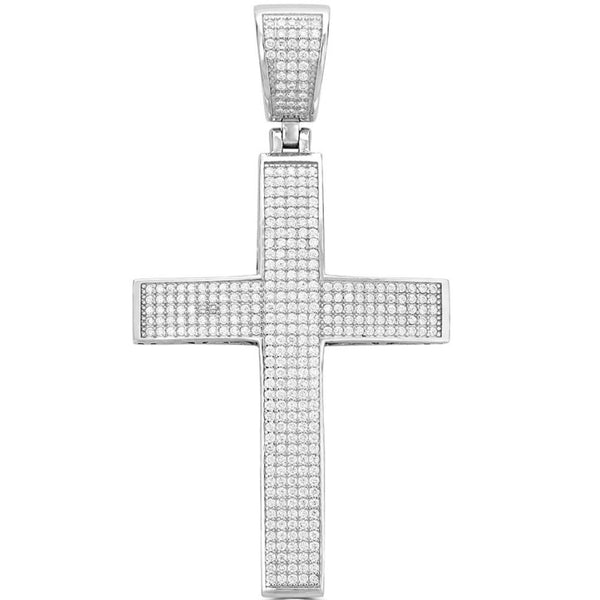 Iced Out Moissanite Diamond Rapper Style Cross Pendant