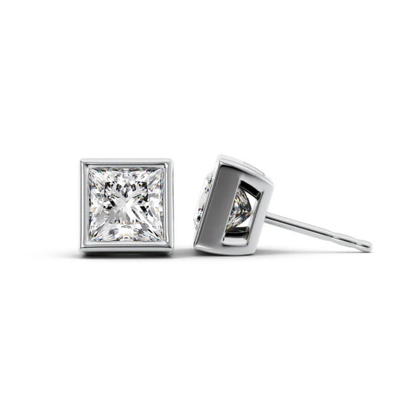 Princess Cut Moissanite Stud Earring For Women