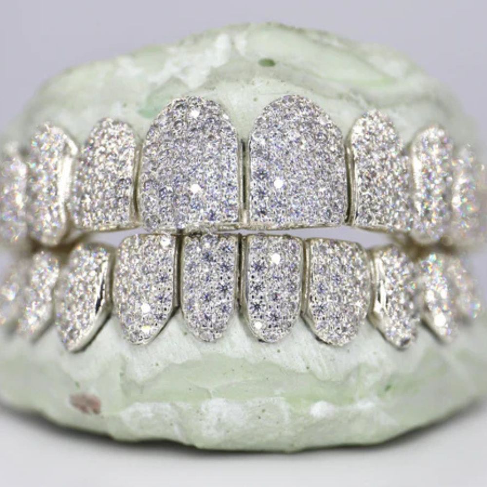 10 On 10 Moissanite Fully Iced Out Teeth Grillz