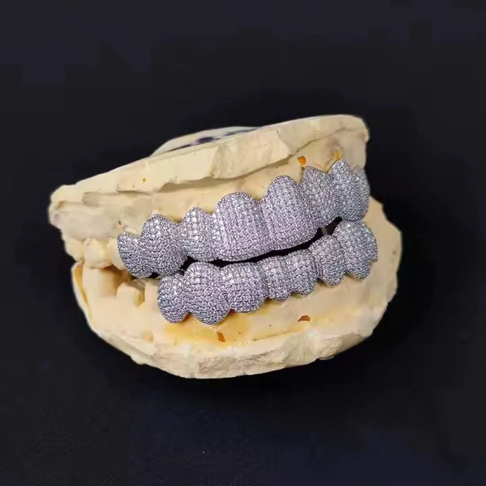 Colorless Moissanite Fully Iced Out Classic Grillz