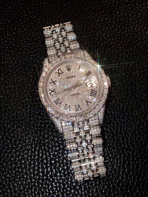 Rolex Datejust Moissanite Iced Out Fully Luxury Hip Hop Watch for Men's