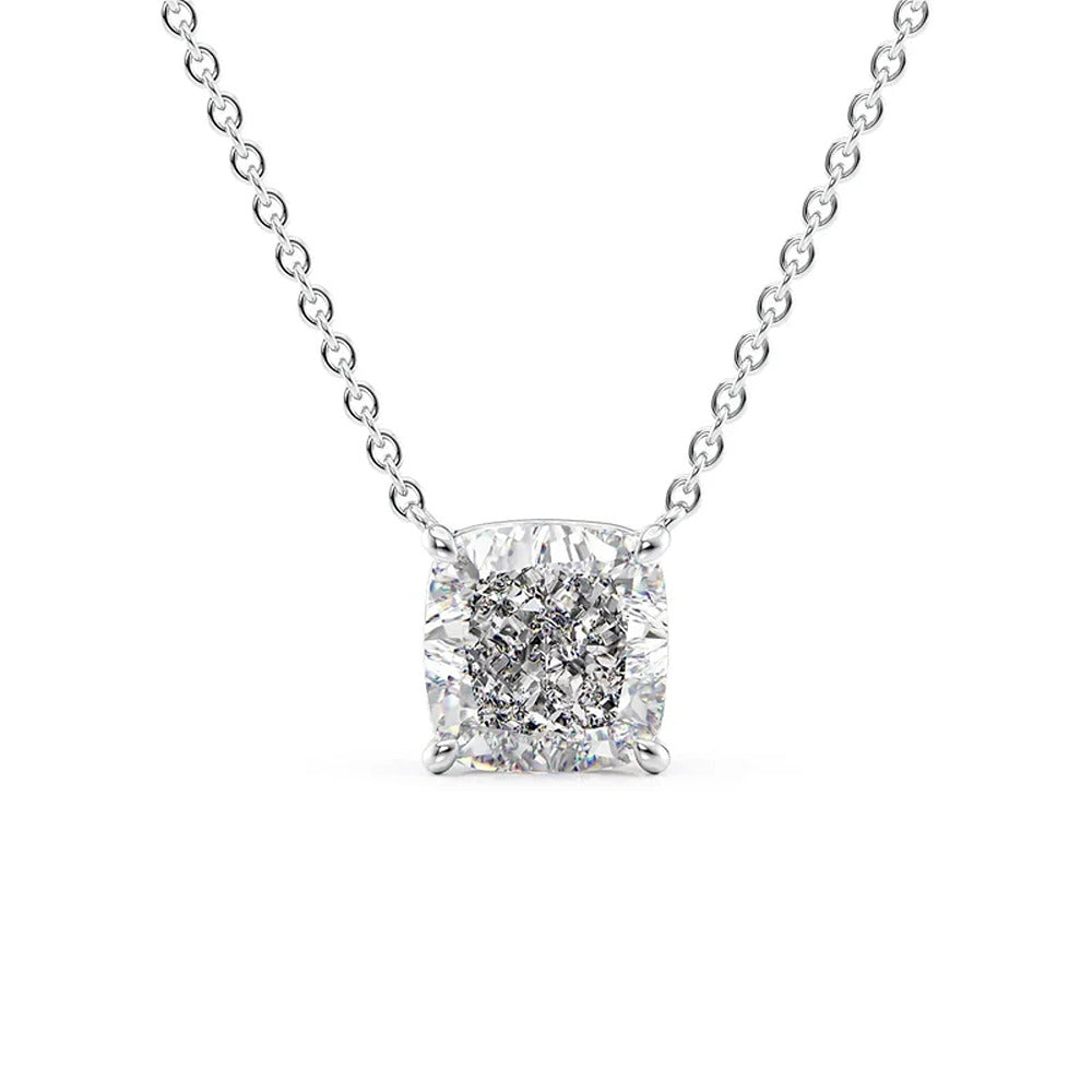 VVS1 Moissanite Cushion Cut Pendant