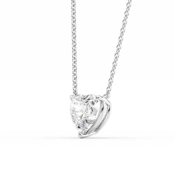 Heart Cut Moissanite Solitaire Pendant For Women